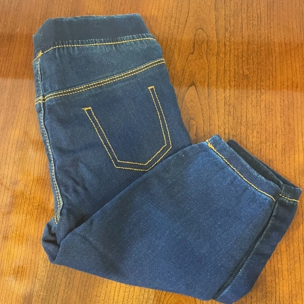 NWOT JOE FRESH BABY unisex pull on STRETCH JEANS Dark denim size 12-18 months